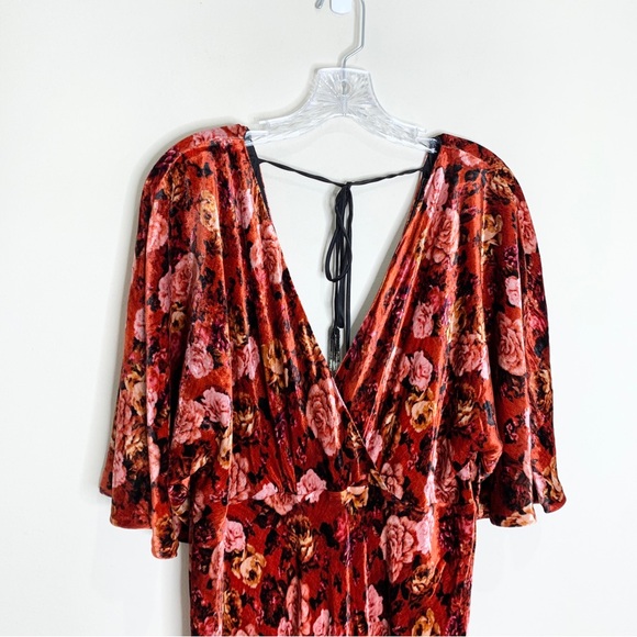NEW Johnny Was Alanis Velvet Floral Maxi Dress (Sz XL) Red Rose Multi - Picture 6 of 15